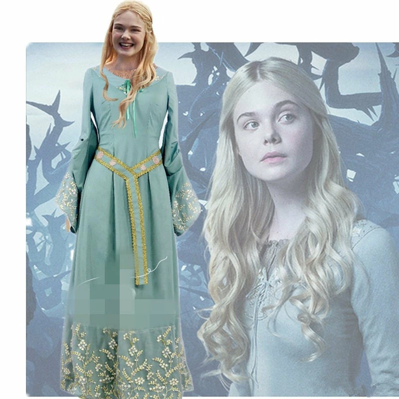 Maleficent Princess Aurora Blue Dress Cosplay Costume 3 Maleficent Princess Aurora Blue Dress Cosplay Costume