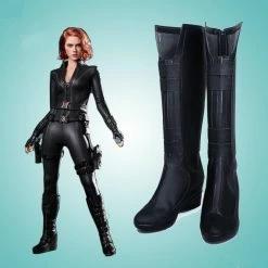 Comic Black Widow Cosplay Boots Halloween Shoes