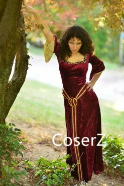 Coserz Promotion Tangled Mother Gothel Costume,Mother Gothel Cosplay Dress With Cape