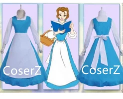 Princess Custom-made Beauty And The Beast Belle Blue Apron Dress Costume